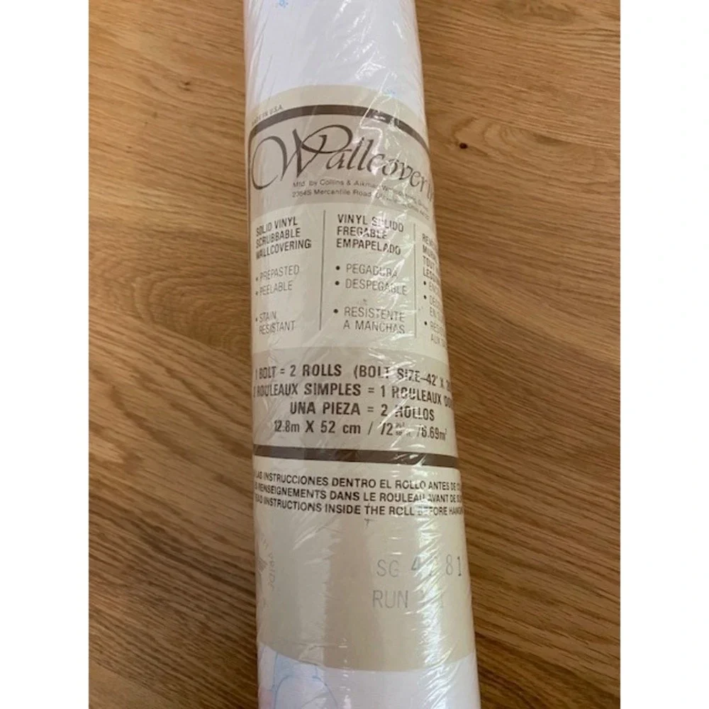 VTG Precious Moments Style Wallpaper 2 Rolls Collins & Aikman Angels Pastel NOS